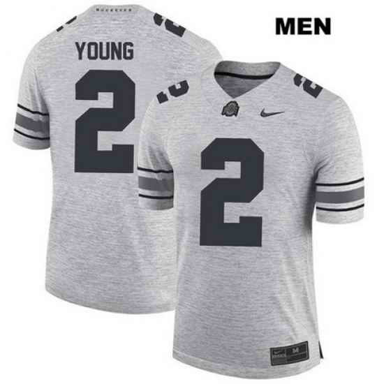 Chase Young Ohio State Buckeyes Stitched Authentic Nike Mens  2 Gray College Football Jersey Jersey